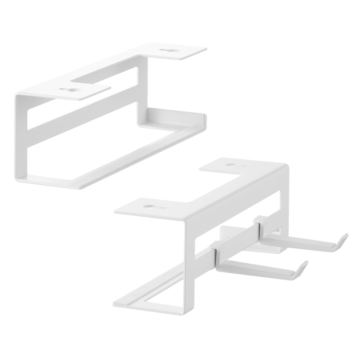 山崎実業 smart デスク下ノートパソコン収納ラック スマート ( 4903208104241 スマートシリーズ 収納ラック パソコン収納 デスク下 テーブル下 ノートパソコン PC収納 デスク PC ノートPC ヘッドセット ケーブル ) 【ホワイト】 ホワイト