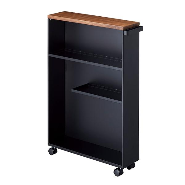 Dショッピング ハンドル付きスリムトイレラック タワー Tower トイレ収納 スリム キャスター付き 山崎実業 幅13cm 収納ラック トイレラック ラック トイレ 収納 掃除用品 洗剤 本 トイレットペーパー ストッカー 棚 収納棚 シェルフ ブラック カテゴリ