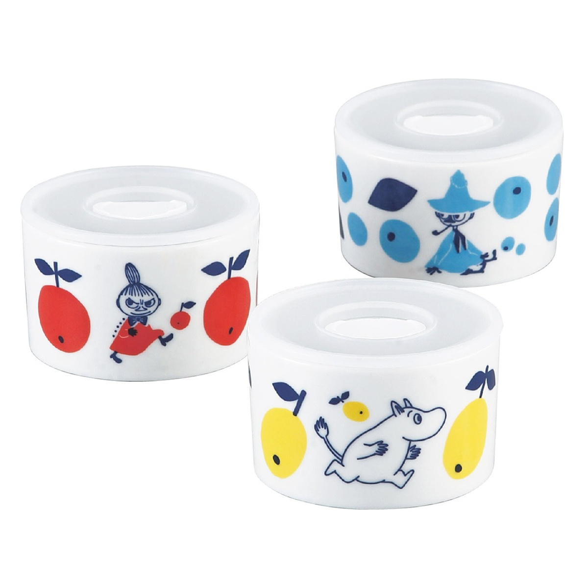 保存容器 ムーミン トリオ レンジセット 3個組 ( 磁器 密閉 電子レンジ対応 食洗機対応 保存 容器 食品保存 作り置き 日本製 蓋付き キャラクター おしゃれ かわいい シンプル 冷蔵庫 食器 北欧 皿 器 スタッキング )