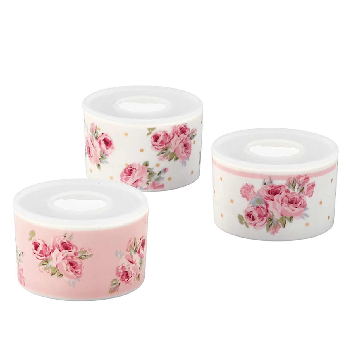 保存容器 ローラアシュレイ トリオ レンジセット 3個組 230ml ( 磁器 密閉 電子レンジ対応 食洗機対応 保存 容器 食品保存 作り置き 日本製 蓋付き おしゃれ かわいい シンプル 冷蔵庫 食器 皿 器 小鉢 スタッキング )