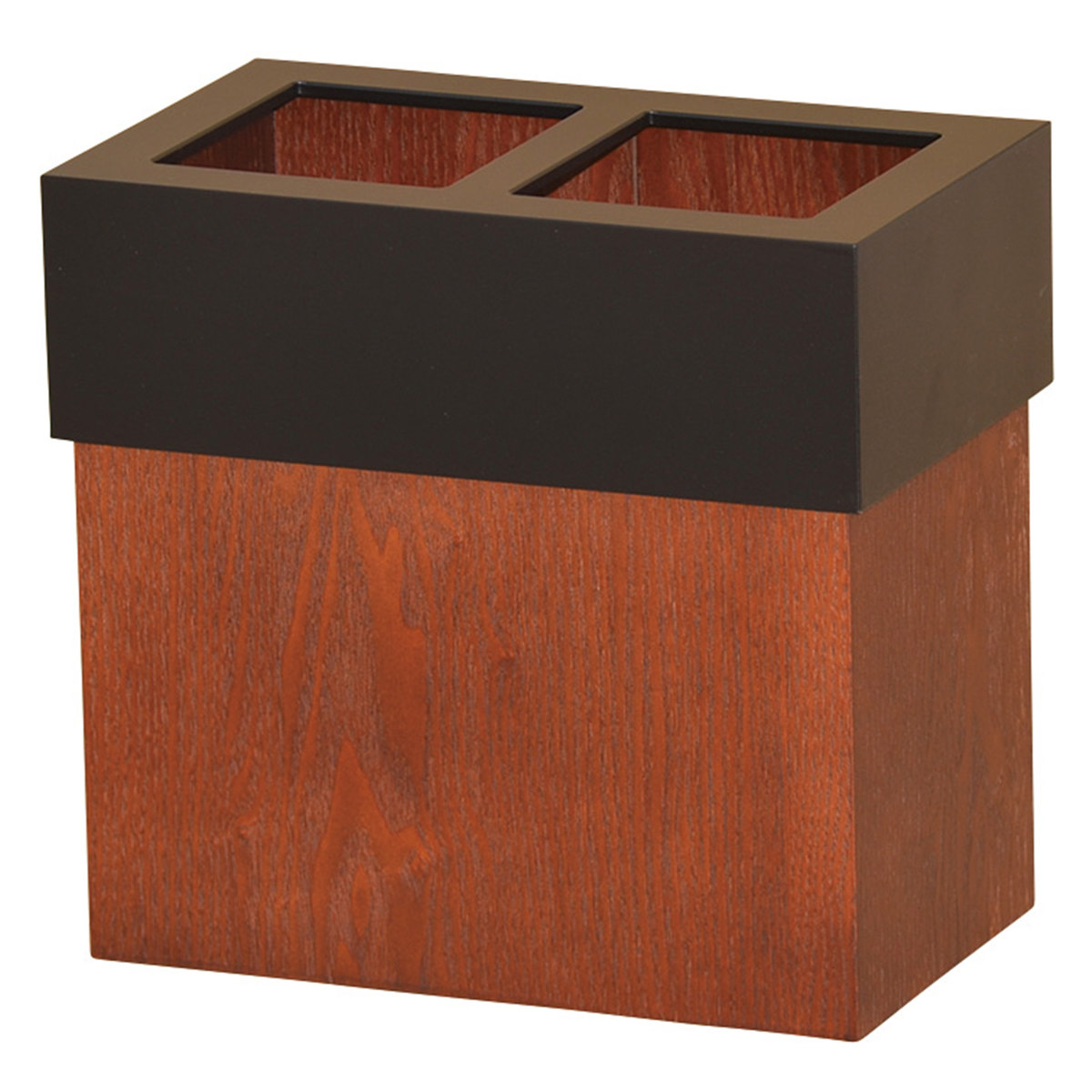 ゴミ箱 分別ダストボックス 日本製 木製 ブラウン ( ごみ箱 天然木 角型 タモ材 小型 スリム ナチュラル 分別 おしゃれ 袋が見えにくい インテリア シンプル モダン )