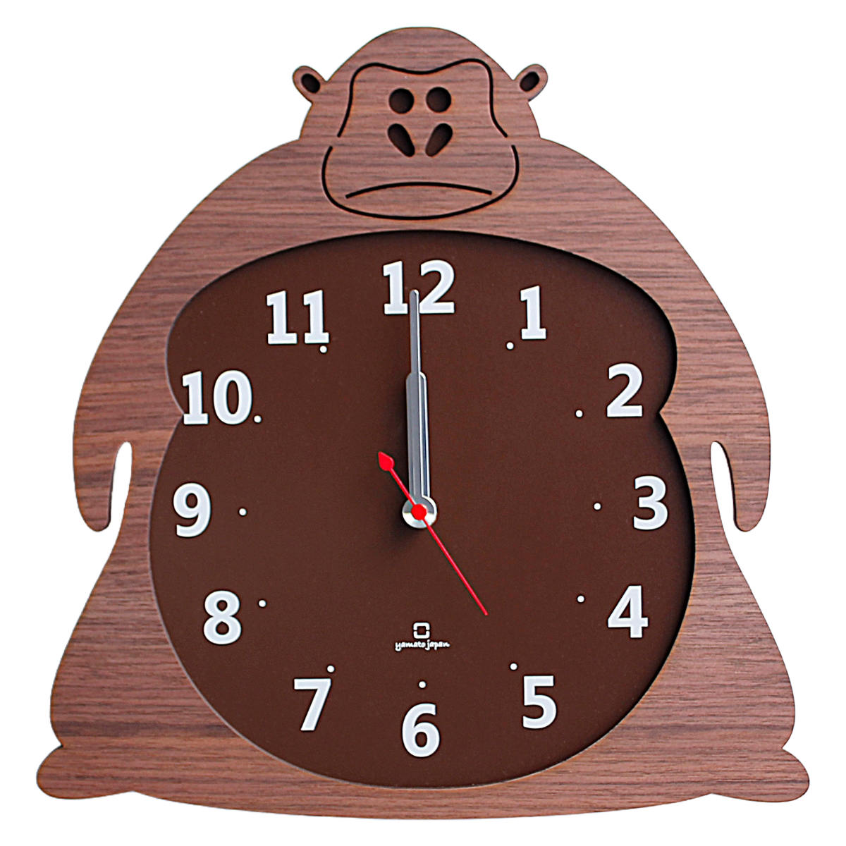 掛け時計 木製 ヤマト工芸 yamato Clock Zoo ゴリラ （ 壁掛け時計