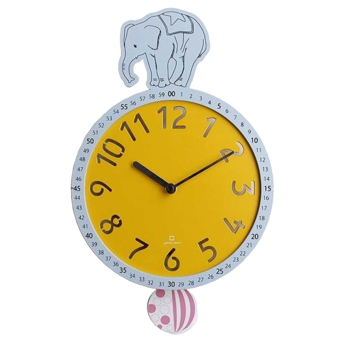 振り子時計 circus clock ゾウ ステップ秒針 ヤマト工芸 掛け時計 日本製 ( 壁時計 壁掛け時計 インテリア 時計 クロック ウッドクロック かわいい 知育時計 アナログ 分表示 見やすい 子ども部屋 サーカス 練習 )