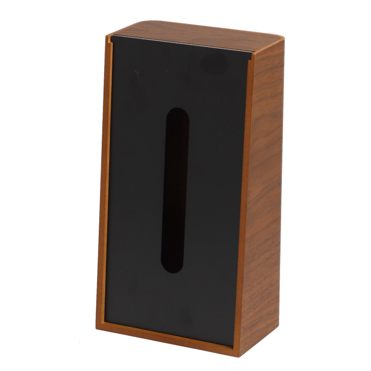 ティッシュケース 木製 LSTAND tissue ( ティッシュ ケース ヤマト工芸 日本製 縦 インテリア おしゃれ 天然木 縦型 ナチュラル ウォールナット ソフトパック ボックスティッシュ 雑貨 リビング キッチン ダイニング 突板 木目 ) 【ブラウン×ブラック】 ブラウン×ブラック