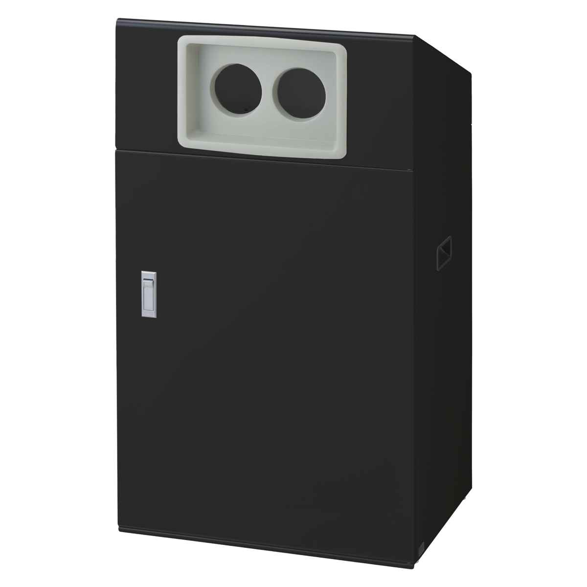 ゴミ箱 リサイクルボックスNYO-90 90L ワイド 屋外用 ( 法人限定 山崎産業 業務用 ダストボックス 分別 ごみ箱 奥行40 分別シール付き 90リットル 大容量 省スペース 分別ゴミ箱 内容器付き スチール製 おしゃれ ) 【ブラック×丸穴】 ブラック×丸穴