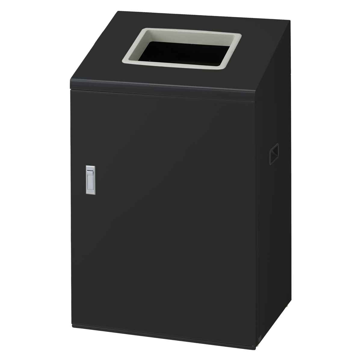 ゴミ箱 リサイクルボックスNYI-90 90L ワイド 屋内用 ( 法人限定 山崎産業 業務用 ダストボックス 分別 ごみ箱 奥行40 分別シール付き 90リットル 大容量 省スペース 分別ゴミ箱 内容器付き スチール製 おしゃれ ) 【ブラック×角穴】 ブラック×角穴