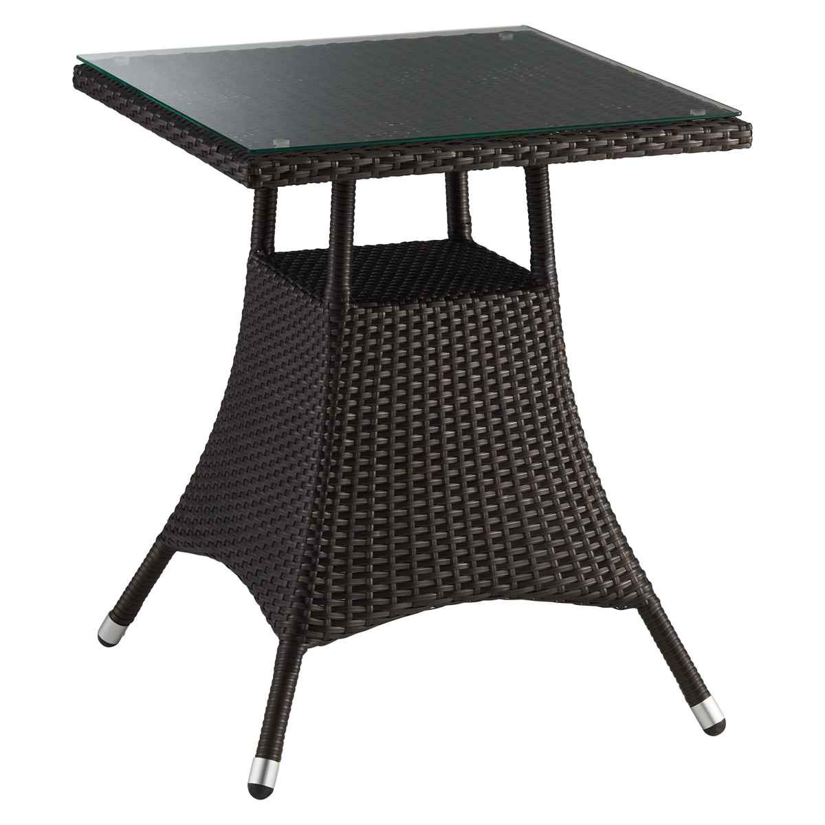 テーブル Gテーブル VN R-1 ガーデンテーブル ( 法人限定 机 ガーデン 庭 軽量 ラタン調 天板 ガラス カフェテーブル カフェ バルコニー テラス モダン 屋外 軽い 高級感 )