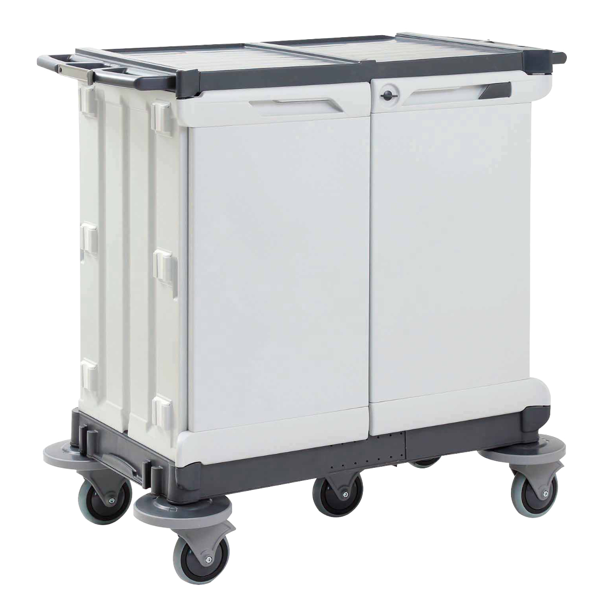 カート リネンカートSKF-0 幅64×奥行110×高さ103.5cm ( 法人限定 山崎産業 台車 回収用 リネン タオル 衣類 ホテル 旅館 客室 静音 業務用 ルームメイク ベッドメイク ワゴン 運搬台車 運搬 回収 )