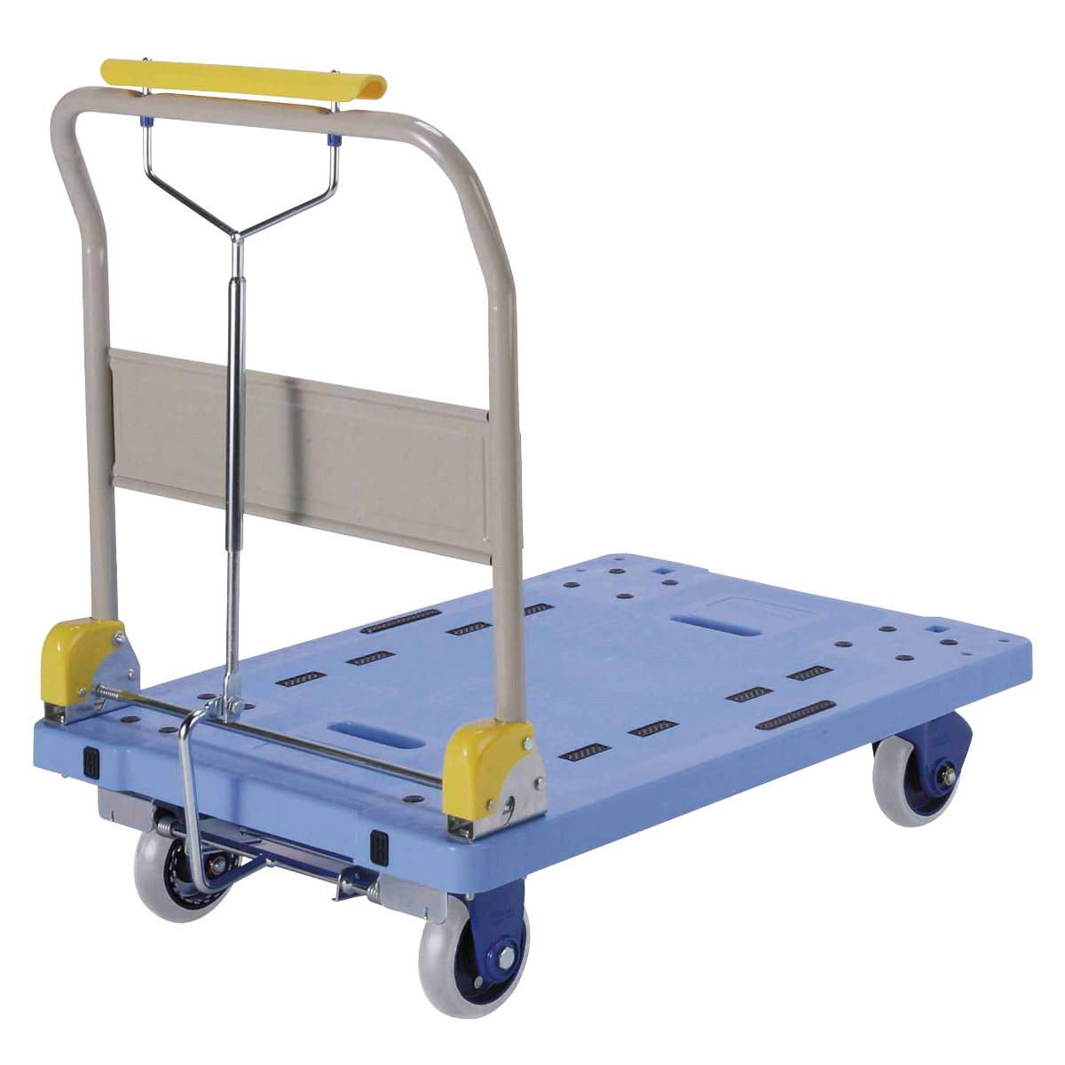 台車 静音台車 大 ハンドブレーキ付 ( 法人限定 山崎産業 キャスター台 積載重300kg 静音 折り畳み式 移動 運搬 荷物 備品 医療 施設 置台 ワゴン キャリー 業務用 オフィス 病院 介護 )