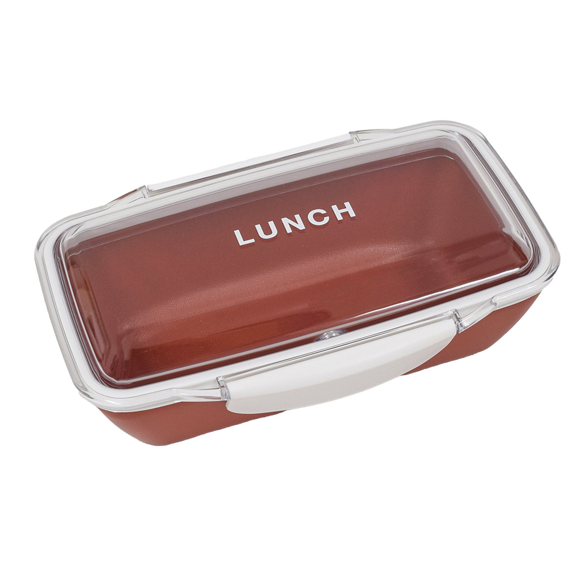 弁当箱 500ml ドーム 1段 time for LUNCH ランチボックス ( お弁当箱 食洗機対応 レンジ対応 一段 ドーム蓋 ドーム型 女子 日本製 食洗機OK レンジOK お弁当 弁当 4点ロック 仕切り付き 女性 ) 【レッド】 レッド