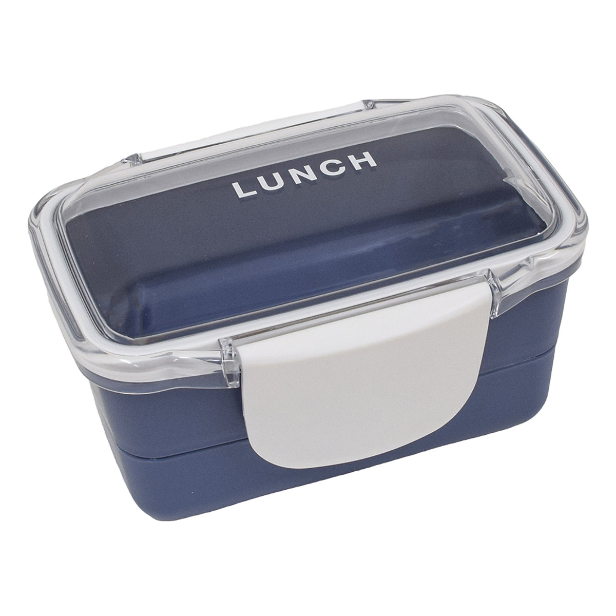 弁当箱 560ml ドーム 2段 time for LUNCH ランチボックス ( お弁当箱 食洗機対応 レンジ対応 二段 ドーム蓋 ドーム型 女子 日本製 食洗機OK レンジOK お弁当 弁当 4点ロック 仕切り付き 女性 ) 【ブルー】 ブルー