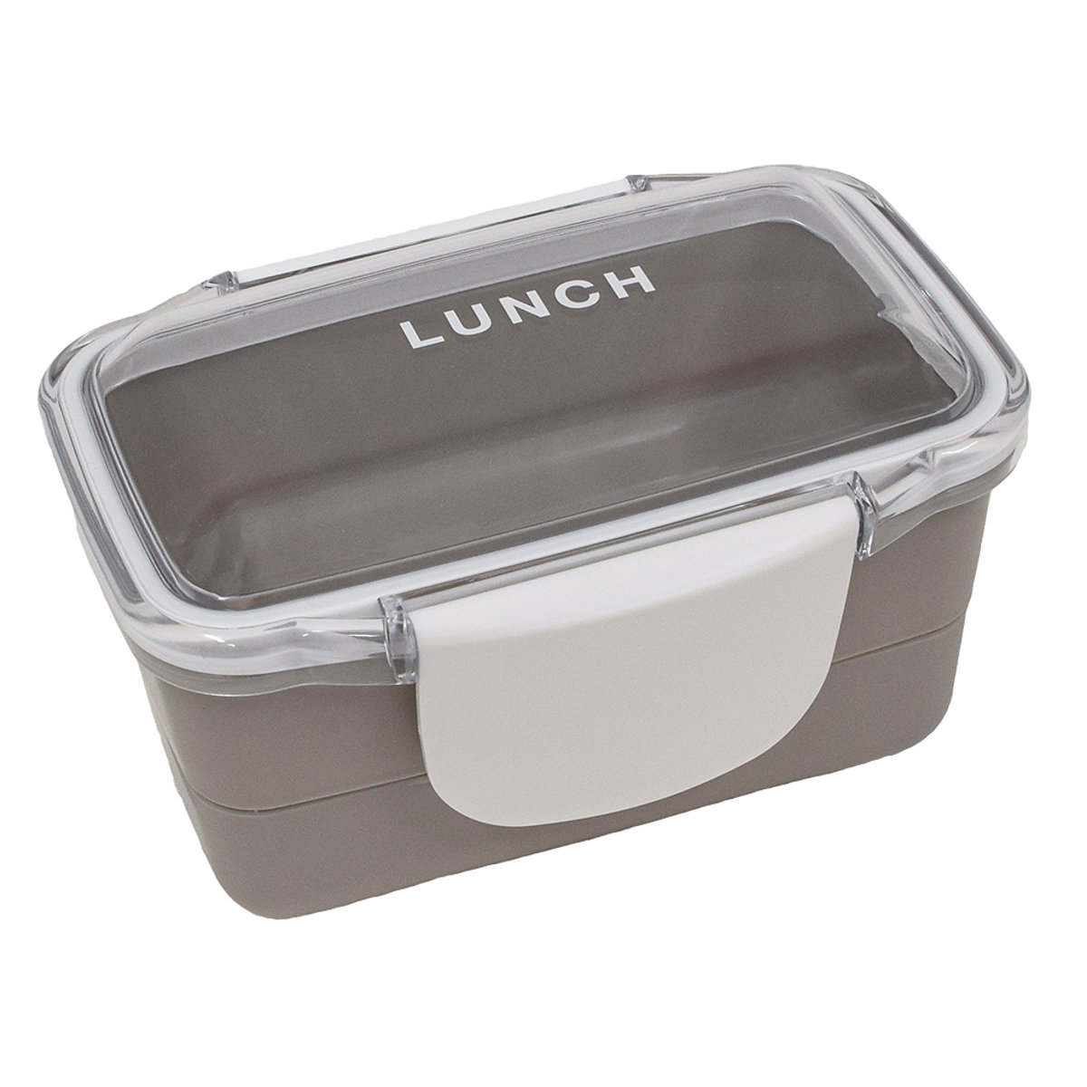 弁当箱 560ml ドーム 2段 time for LUNCH ランチボックス ( お弁当箱 食洗機対応 レンジ対応 二段 ドーム蓋 ドーム型 女子 日本製 食洗機OK レンジOK お弁当 弁当 4点ロック 仕切り付き 女性 ) 【グレー】 グレー