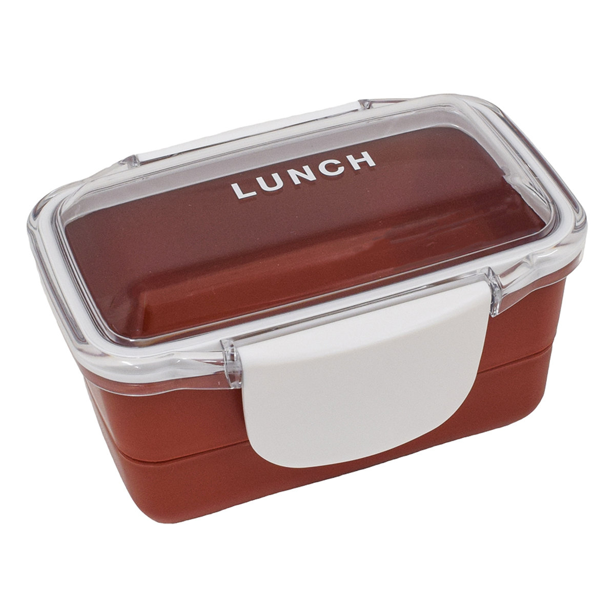 弁当箱 560ml ドーム 2段 time for LUNCH ランチボックス ( お弁当箱 食洗機対応 レンジ対応 二段 ドーム蓋 ドーム型 女子 日本製 食洗機OK レンジOK お弁当 弁当 4点ロック 仕切り付き 女性 ) 【レッド】 レッド