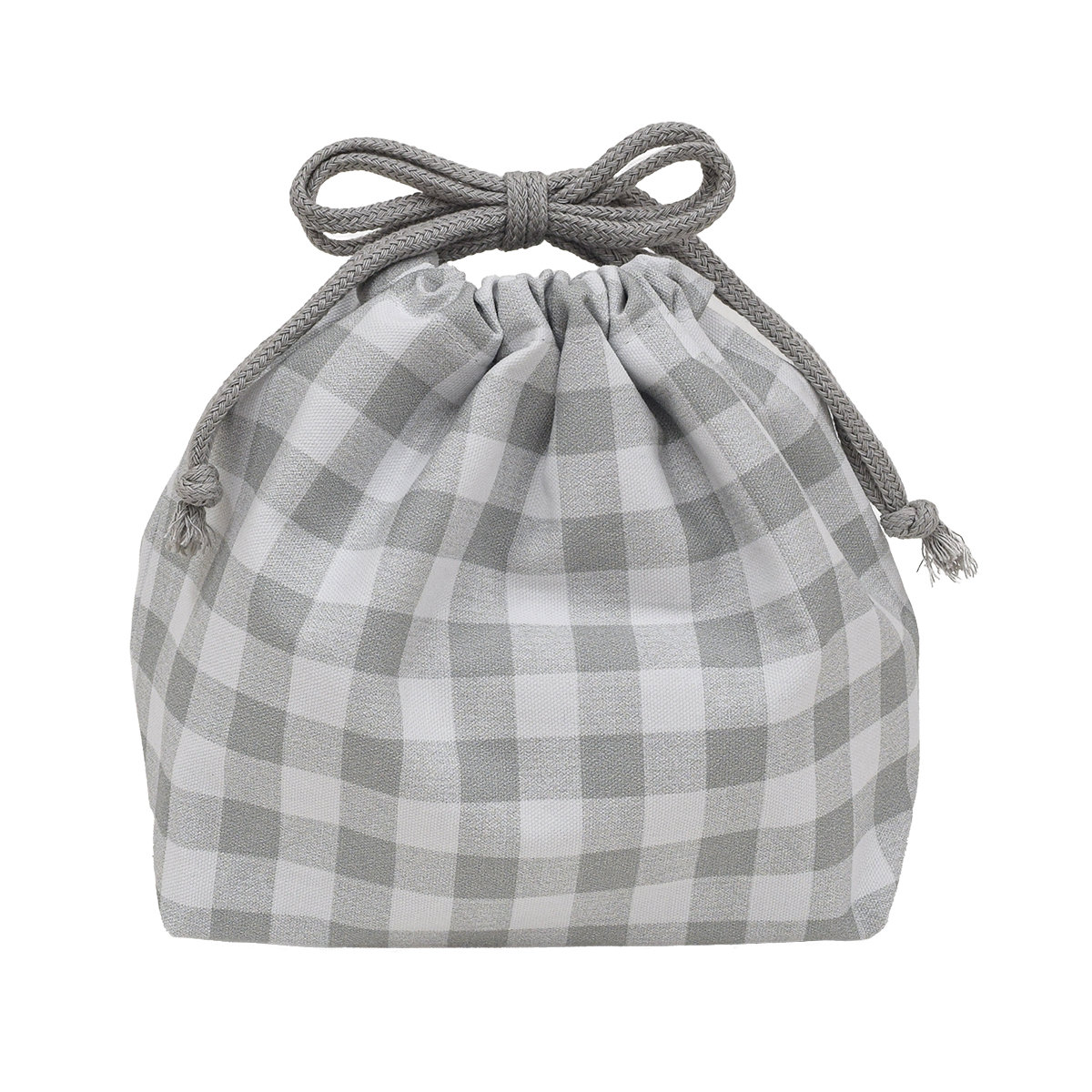 ランチ巾着 time for LUNCH 保冷ランチ巾着 ( お弁当袋 保冷 お弁当入れ ランチバッグ おべんとう袋 マチ有り 巾着 日本製 お弁当包み 弁当包み お弁当 弁当 持ち運び お弁当用 子ども 大人 かわいい ) 【グレー】 グレー