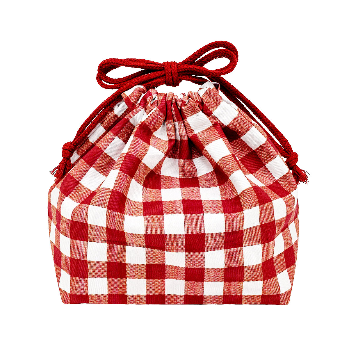 ランチ巾着 time for LUNCH 保冷ランチ巾着 ( お弁当袋 保冷 お弁当入れ ランチバッグ おべんとう袋 マチ有り 巾着 日本製 お弁当包み 弁当包み お弁当 弁当 持ち運び お弁当用 子ども 大人 かわいい ) 【レッド】 レッド