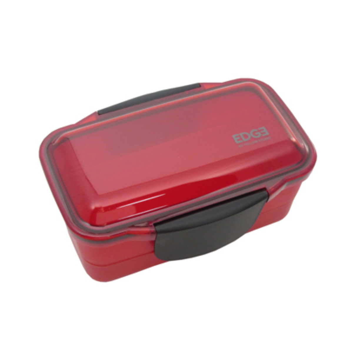 弁当箱 850ml 25EDGE ドーム2段ランチ ( お弁当箱 ランチボックス レンジ対応 食洗機対応 二段 ドーム蓋 2点ロック 男子 レンジOK 食洗機OK 弁当 お弁当 仕切り付き ドーム型 ふわっと 男性 日本製 ) 【レッド】 レッド