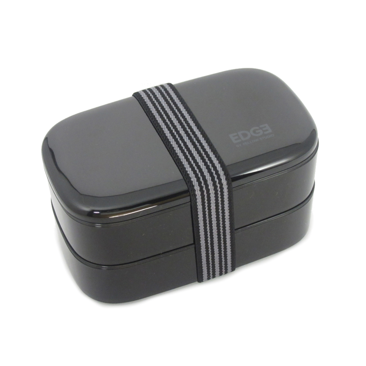 弁当箱 800ml 25EDGE オーバル2段ランチ ( お弁当箱 ランチボックス レンジ対応 食洗機対応 二段 男子 レンジOK 食洗機OK 弁当 お弁当 ランチベルト付き 大容量 男性 日本製 ) 【ブラック】 ブラック