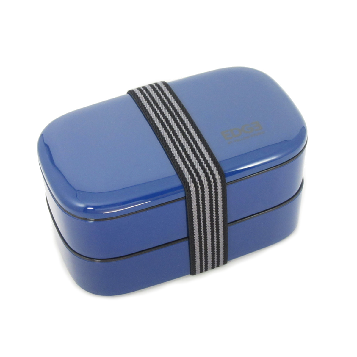 弁当箱 800ml 25EDGE オーバル2段ランチ ( お弁当箱 ランチボックス レンジ対応 食洗機対応 二段 男子 レンジOK 食洗機OK 弁当 お弁当 ランチベルト付き 大容量 男性 日本製 ) 【ブルー】 ブルー