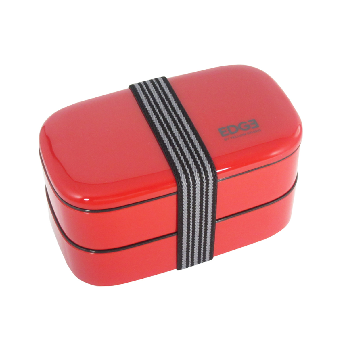 弁当箱 800ml 25EDGE オーバル2段ランチ ( お弁当箱 ランチボックス レンジ対応 食洗機対応 二段 男子 レンジOK 食洗機OK 弁当 お弁当 ランチベルト付き 大容量 男性 日本製 ) 【レッド】 レッド