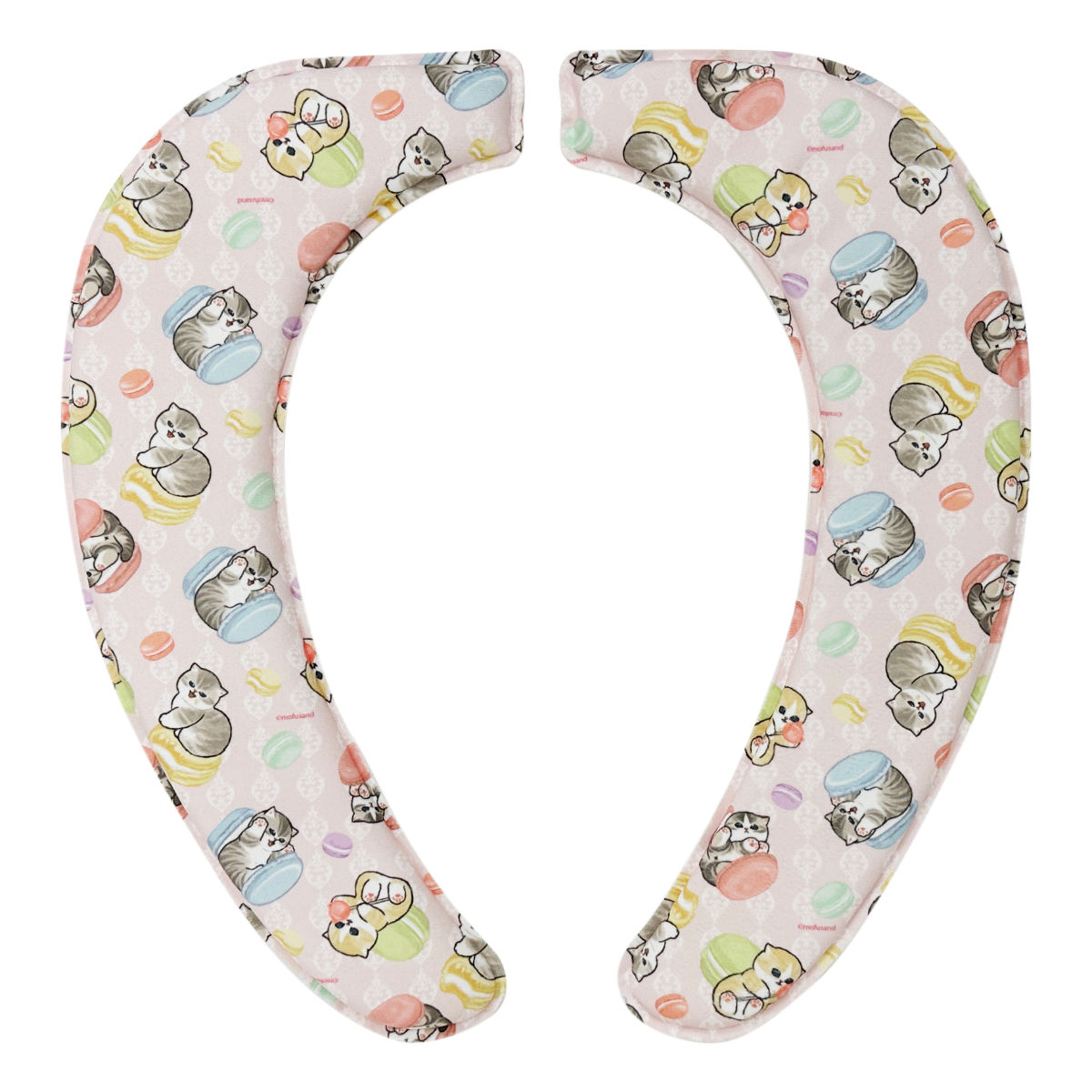 便座クッション さらふわ モフサンド ( 便座カバー 便座シート 便座 シート mofusand 置くだけ 吸着シート 兼用シート ふわふわ 洗える U型 O型 洗浄暖房型 トイレタリー おくだけ 洗濯OK キャラクター かわいい ) 【マカロンにゃん】 マカロンにゃん