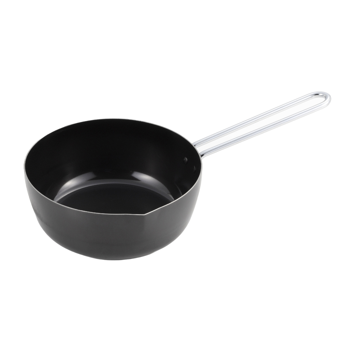 いため鍋 18cm IH対応 シースタイル 鉄製 日本製 ( ガス火対応 炒め鍋 片手鍋 鉄鍋 18センチ コンパクト 注ぎ口付き 天ぷら鍋 揚げ鍋 ワイヤーハンドル ブラック 調理器具 キッチン用品 )