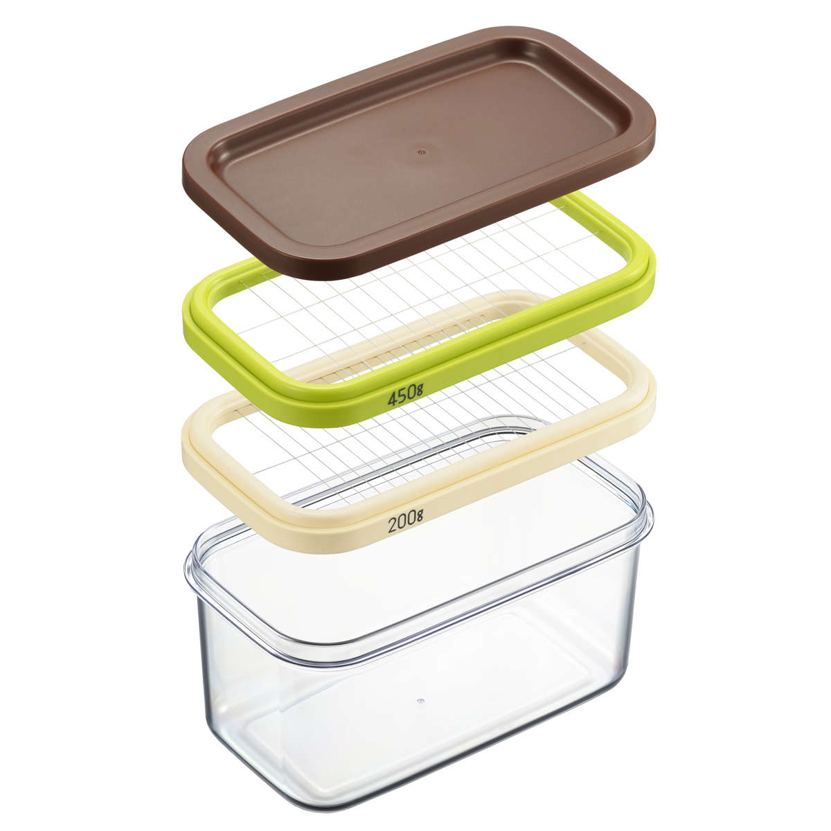 バターケース ホームベーカリー倶楽部 保存ができる バターカッター 200g用 450g用 ( 保存容器 日本製 カット バター入れ バター保存 プラスチック バター容器 蓋 カッター ワイヤーカッター お菓子作り ケース 冷蔵庫 )