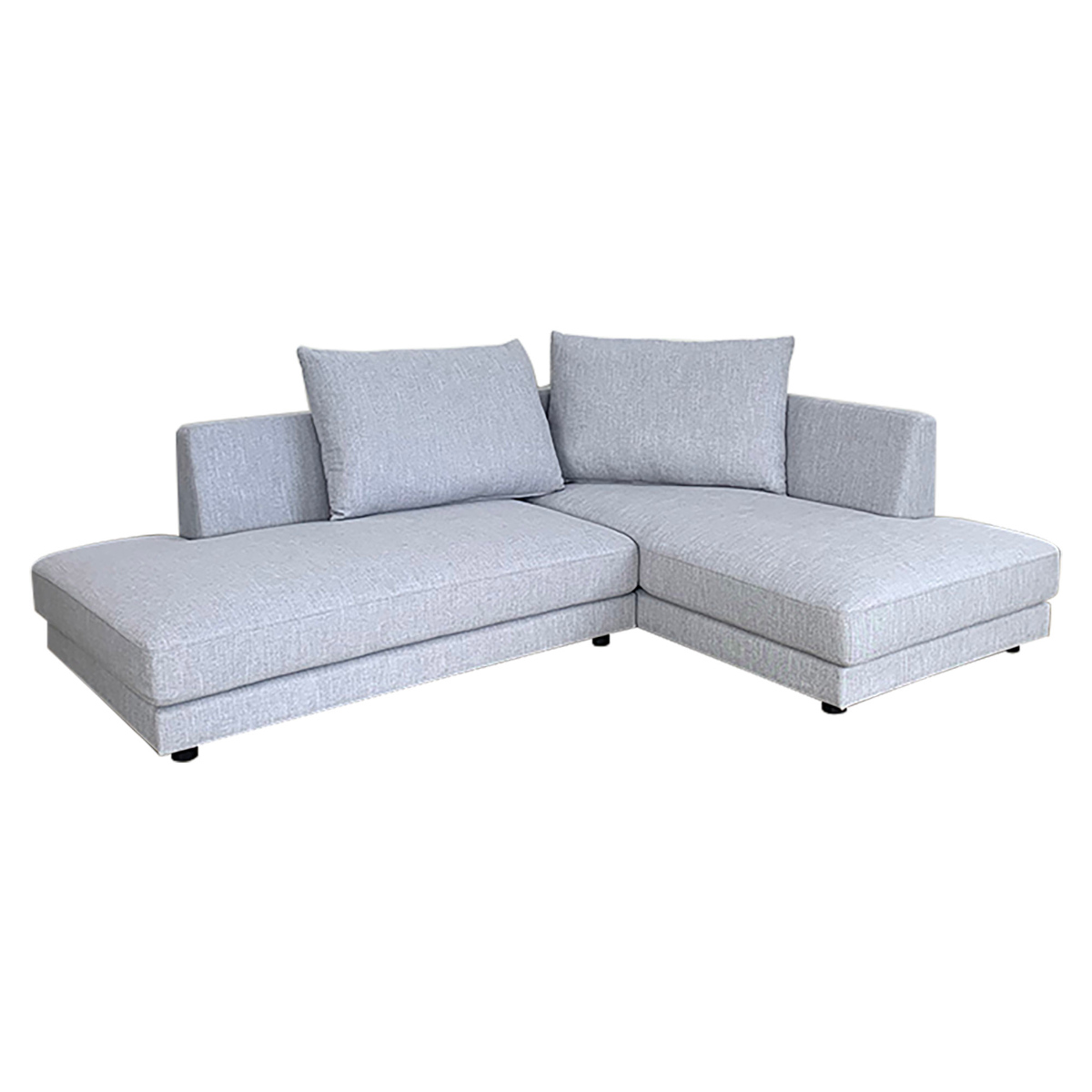 カウチソファ 幅226cm 左カウチ ( 開梱設置 L字 コーナー ソファ ファブリック 布 ポケットコイル 北欧風 シンプル スタイリッシュ グレー 2人掛け 3人掛け ) 【ライトグレー】 ライトグレー