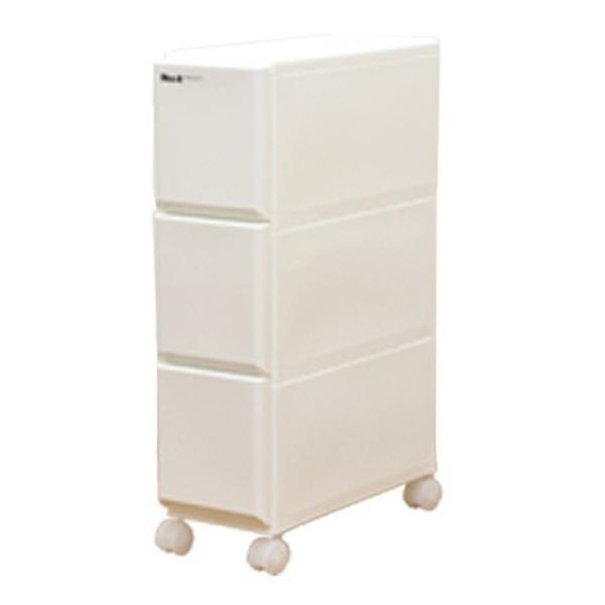 キッチンストッカー ラグドロワ 3段 スリム 光沢パネル 幅17cm ( 収納ストッカー キャスター付き ラスチック 収納ケース 隙間収納 ワゴン キッチン収納 引き出し 隙間 すき間 整理 片付け キッチン リビング 洗面所すき間収納 ) 【ホワイト】 ホワイト