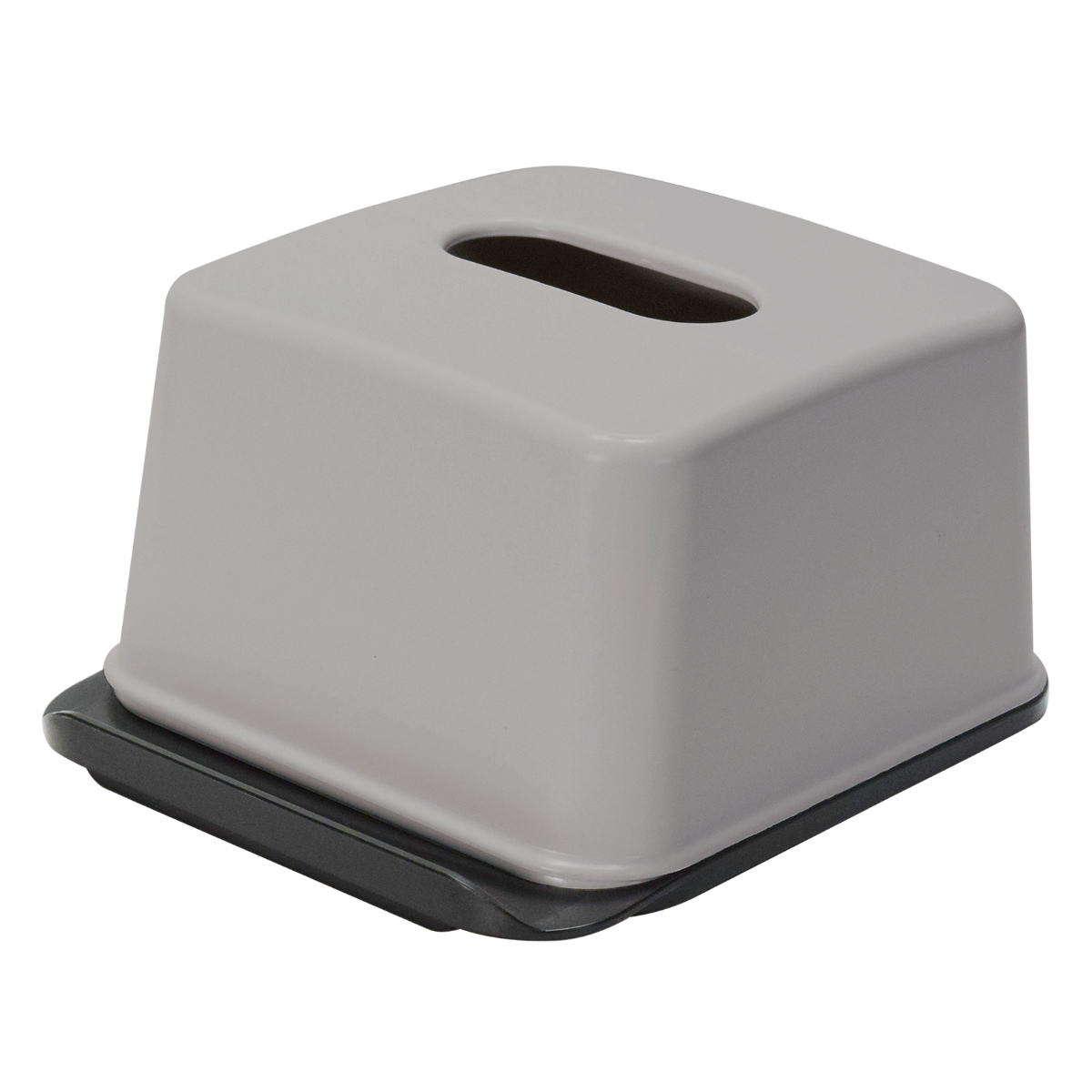 ティッシュケース 再生材 ハーフティッシュボックス スマホスタンド ( ティッシュ ハーフ ハーフサイズ スマホ スタンド 便利 収納 節約 コンパクト リビング キッチン 洗面所 再生プラスチック エコ インテリア 卓上 ) 【グレー】 グレー