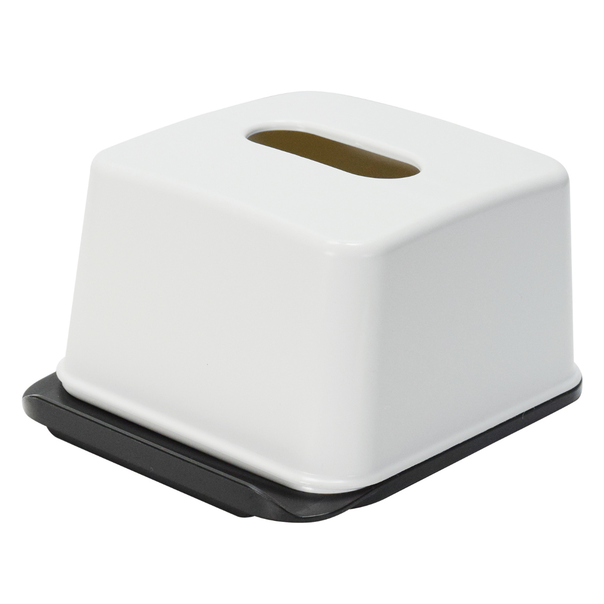 ティッシュケース 同色4個セット 再生材 ハーフティッシュボックス スマホスタンド ( ティッシュ ハーフ ハーフサイズ スマホ スタンド 便利 収納 節約 コンパクト リビング キッチン 洗面所 再生プラスチック インテリア 卓上 ) 【ホワイト】 ホワイト