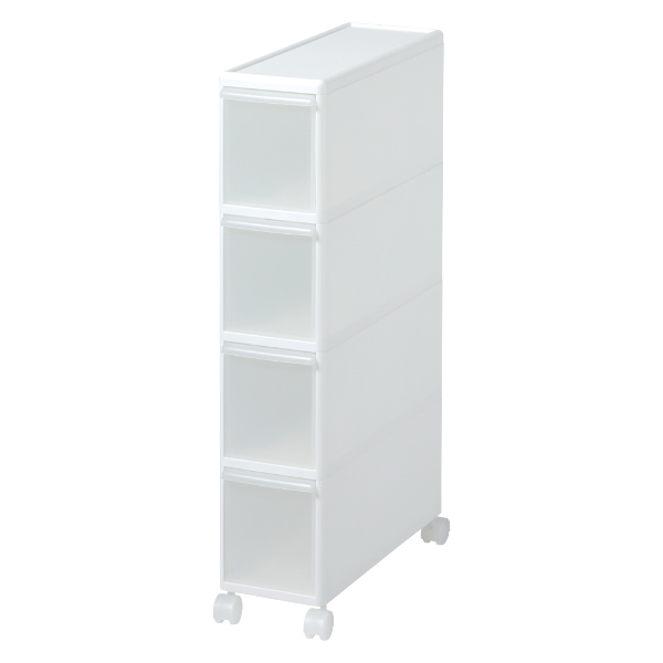 キッチンストッカー スリムストレージ トールストッカー 幅17cm 4段 TS-4 ( キャスター付き ストッカー スリム 収納ストッカー キッチン収納 隙間収納 17cm スリムストッカー すきま すき間 キッチン 収納 スリムキッチンラック )