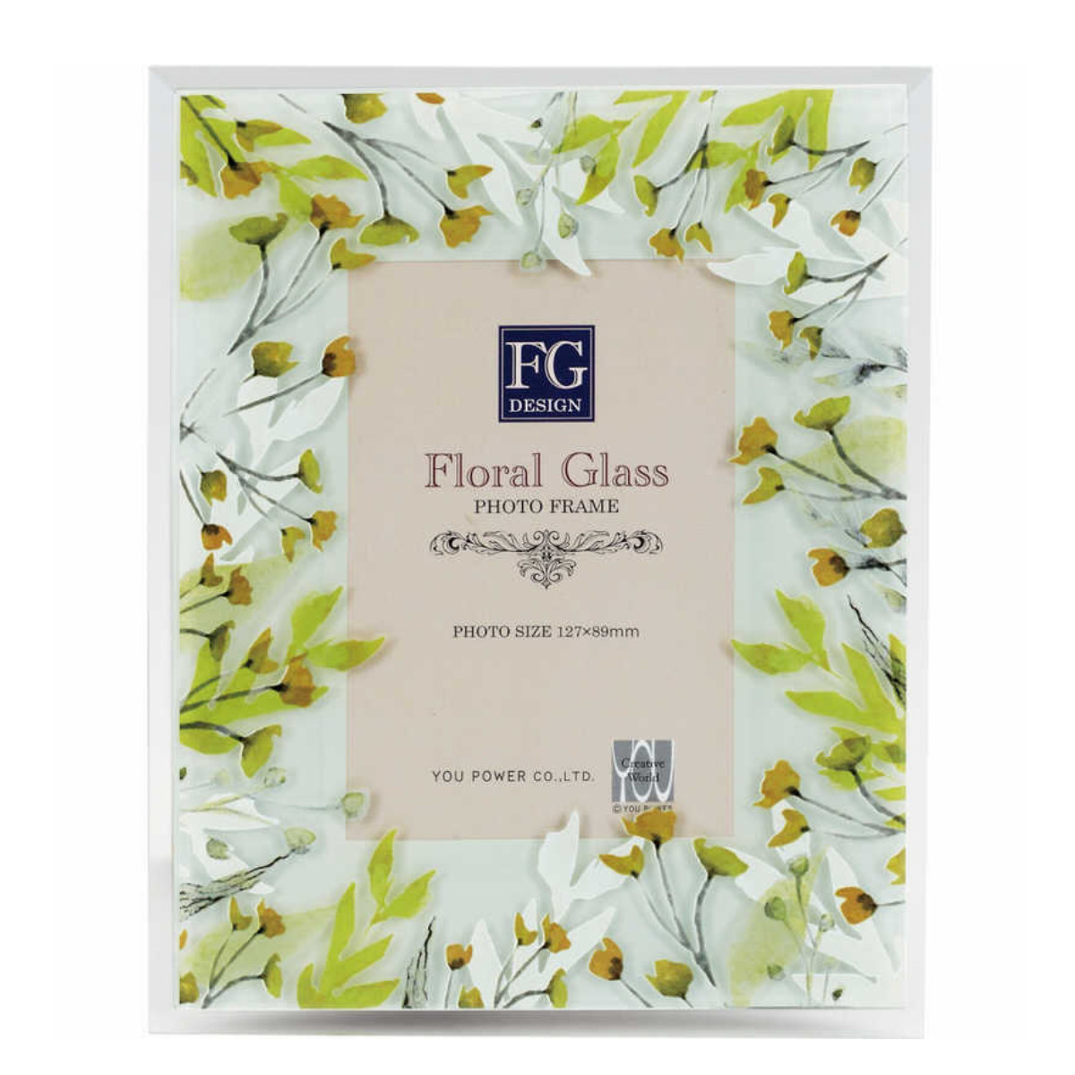 フォトフレーム FGデザイン L判 ボタニカル ガラス ( フォトスタンド 写真立て 写真たて 写真入れ フォト フレーム スタンド 縦横 水彩画 フラワー l判 写真フレーム アートフレーム 卓上 おしゃれ かわいい プレゼント お祝い ) 【ネイチャーイエロー】 ネイチャーイエロー