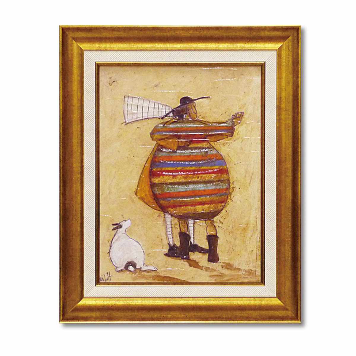 アートパネル サムトフト 31.5×39.5cm ( 絵画 絵 アート インテリア 額 額入り 壁掛け 犬 動物 幅31.5cm ポスター アートフレーム アートポスター ウォールアート パネル 額付き かわいい ) 【ほほ寄せて踊ろう】 ほほ寄せて踊ろう