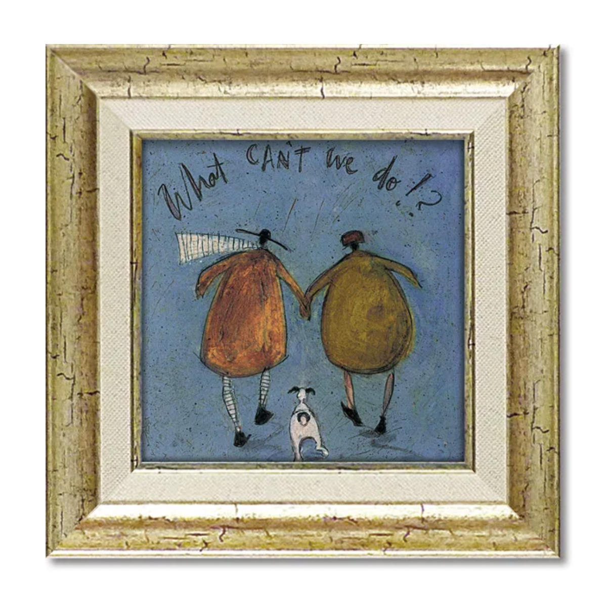 アートパネル サムトフト 23.5×23.5cm アンティーク ( 絵画 絵 アート インテリア 額 額入り 壁掛け 犬 動物 虹 ポスター アートフレーム アートポスター ウォールアート パネル 額付き 額縁 正方形 スクエア 壁飾り リビング ) 【どうすりゃいいんだ】 どうすりゃいいんだ