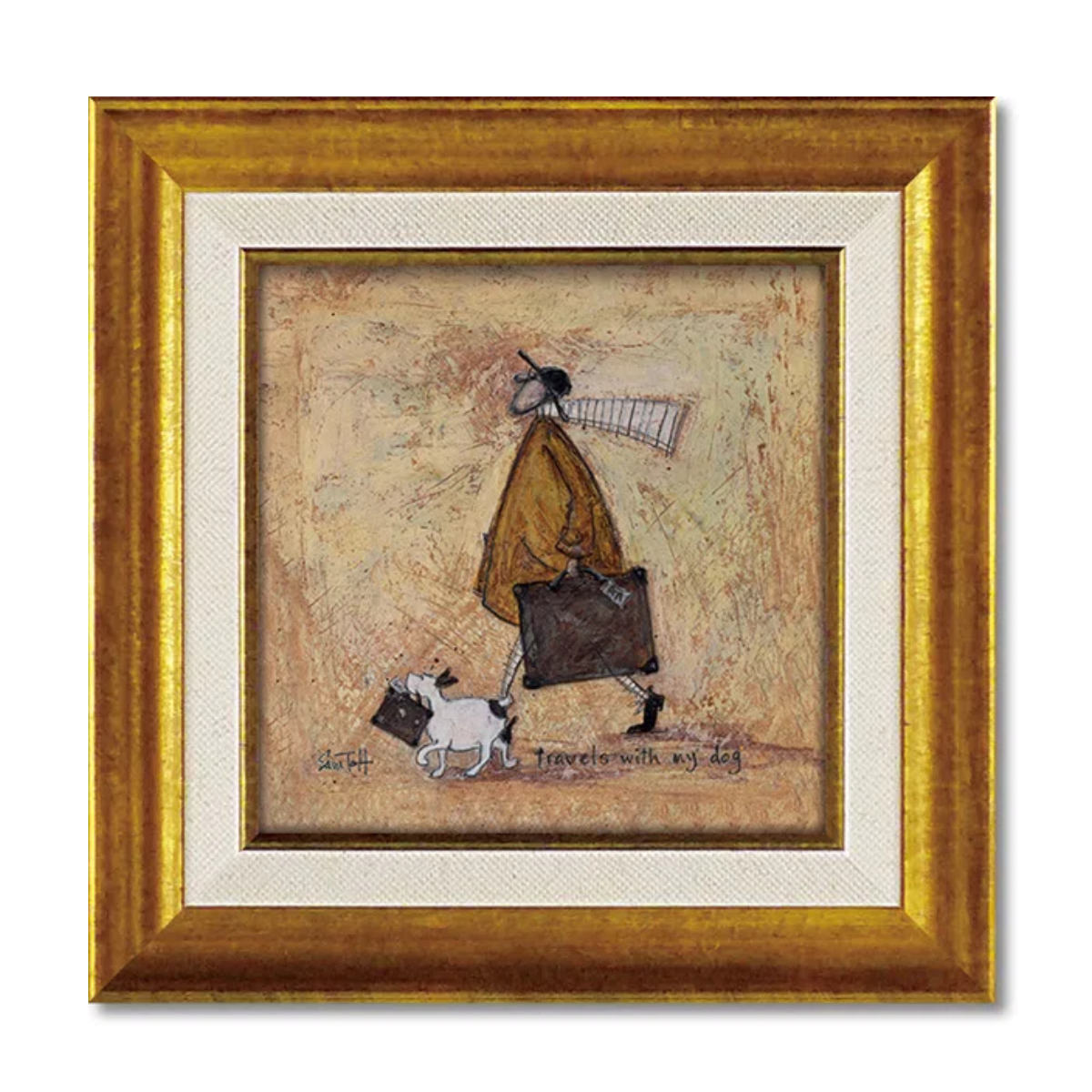 アートパネル サムトフト 23.5×23.5cm ゴールド ( 絵画 絵 アート インテリア 額 額入り 壁掛け 犬 動物 虹 ポスター アートフレーム アートポスター ウォールアート パネル 額付き 額縁 正方形 スクエア 壁飾り リビング ) 【イヌトラベル】 イヌトラベル