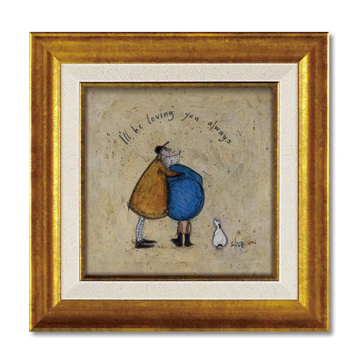 アートパネル サムトフト 23.5×23.5cm ゴールド ( 絵画 絵 アート インテリア 額 額入り 壁掛け 犬 動物 虹 ポスター アートフレーム アートポスター ウォールアート パネル 額付き 額縁 正方形 スクエア 壁飾り リビング ) 【ずっと大好き】 ずっと大好き