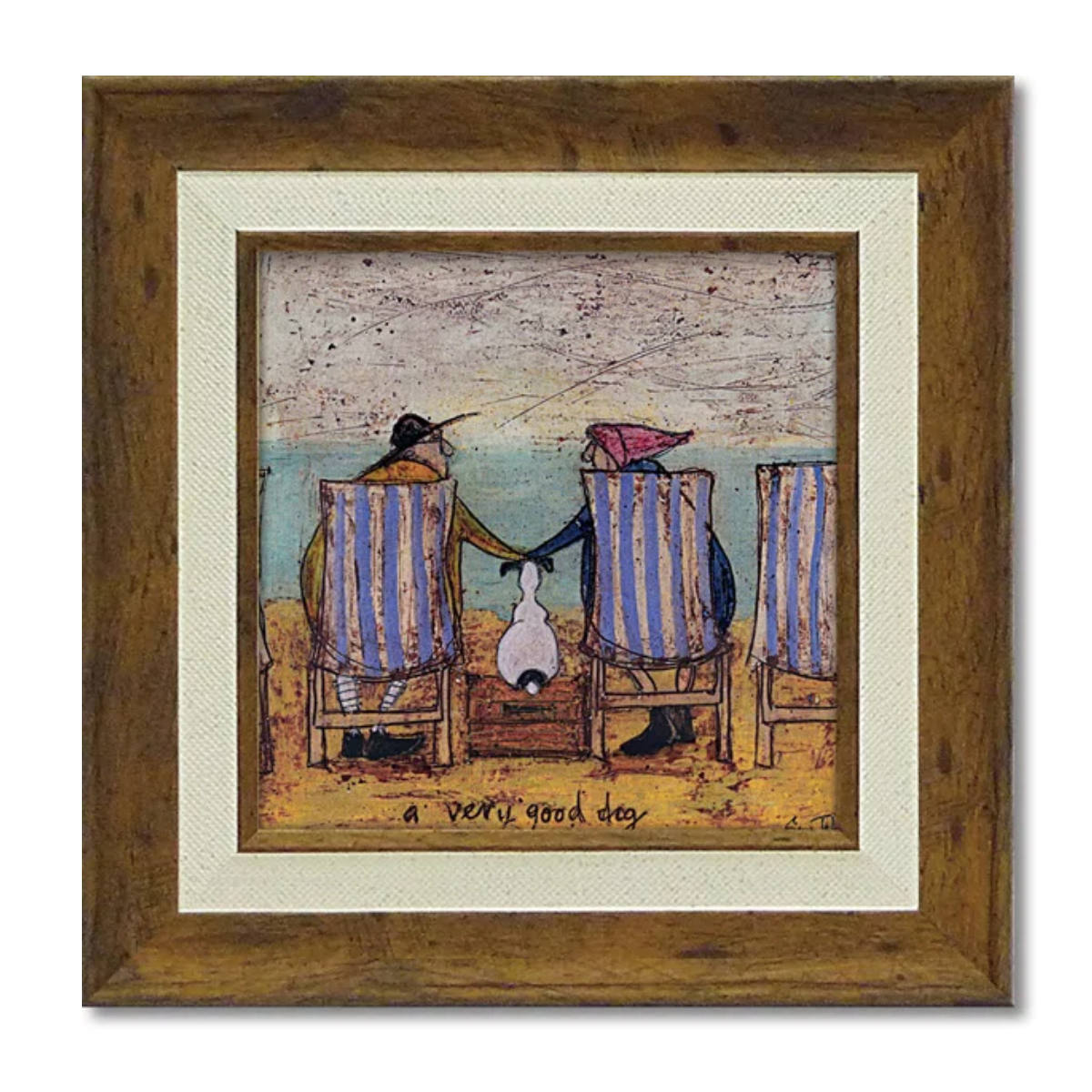 アートパネル サムトフト 23.5×23.5cm 木目 ( 絵画 絵 アート インテリア 額 額入り 壁掛け 犬 動物 虹 ポスター アートフレーム アートポスター ウォールアート パネル 額付き 額縁 正方形 スクエア 壁飾り リビング ) 【とってもイイ子】 とってもイイ子